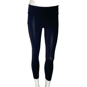 LULULEMON For the Chill of It Tight Mesh Back 7/8 Leggings Black Size 4 *Flaw*